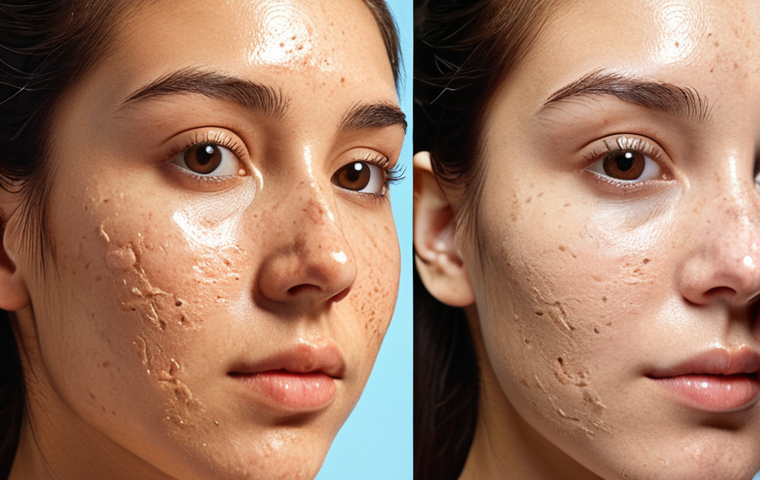 **A close-up split image of a young woman's face during winter. One side shows dry, flaky skin with foundation clinging to dry patches and enlarged pores, looking uncomfortable. The other side portrays perfectly smooth, hydrated skin with a seamlessly blended, luminous foundation, exuding a natural, healthy glow. Soft, warm indoor lighting emphasizes the transformation.**