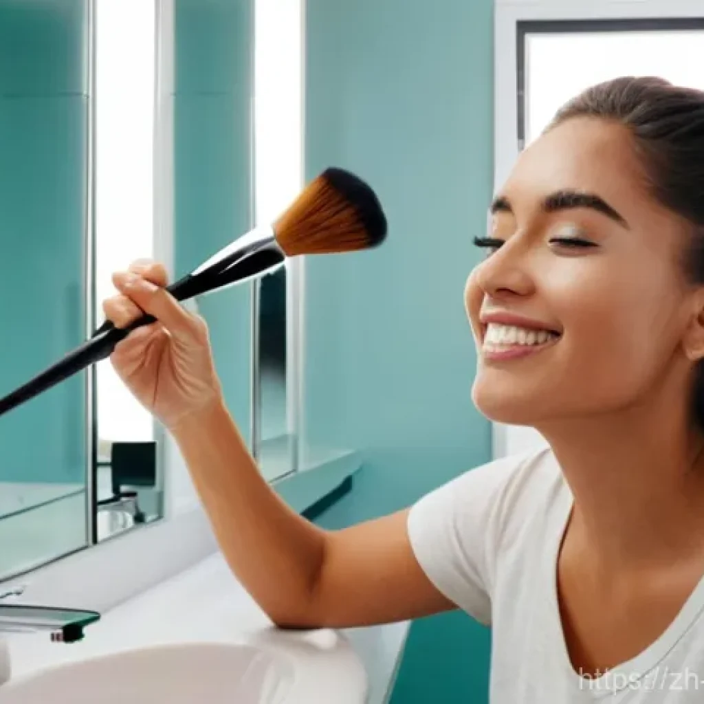 메이크업 디바이스 추천 브러쉬 클리너 - **Prompt:** A dynamic split image illustrating the transformation of makeup brush cleaning. On the l...