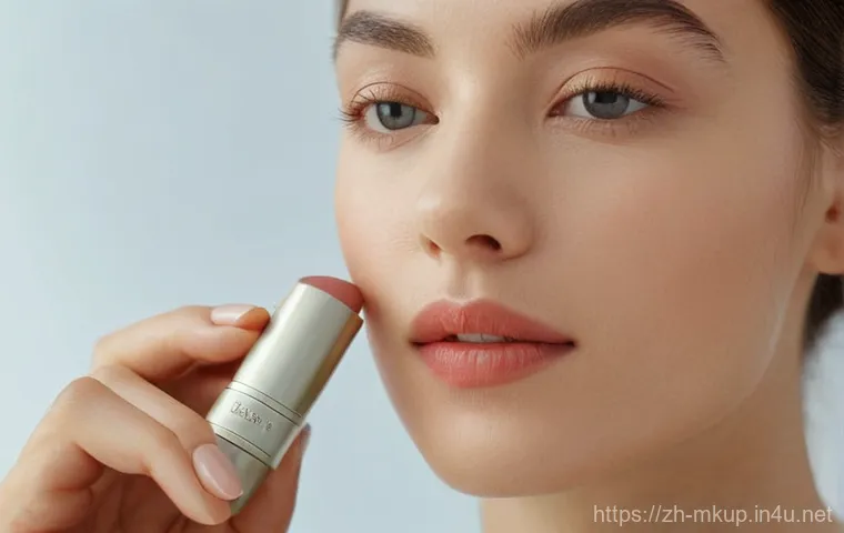 비건 립스틱 브랜드 추천 - The Serene Nourisher**

A softly lit, close-up studio portrait of a young woman (20s-30s) with a ser...