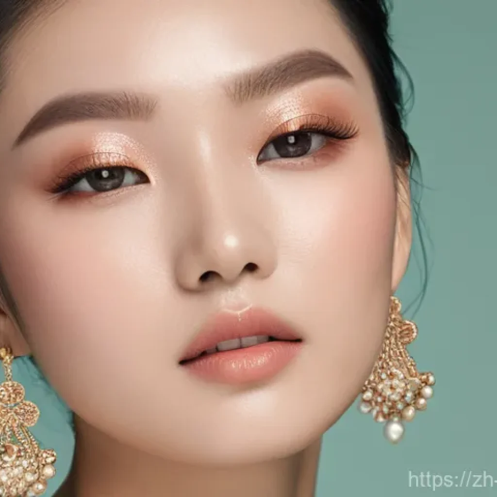 가성비 좋은 아이섀도우 팔레트 추천 - **Prompt 1: "A close-up, high-angle shot of a young woman (early 20s, East Asian, with clear, glowin...