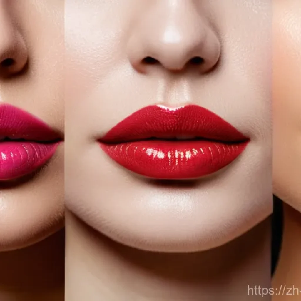 겨울철 립밤 겸 립스틱 추천 - Here are three image generation prompts in English, focusing on lip care and beauty, adhering to you...