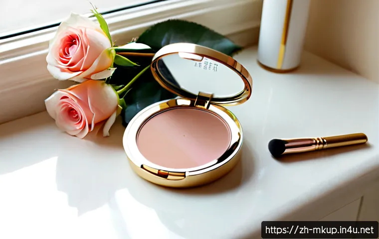 웨딩 메이크업에 적합한 제품 추천 - Photorealistic bridal makeup product flat lay on an elegant ivory satin surface: glass foundation bo...